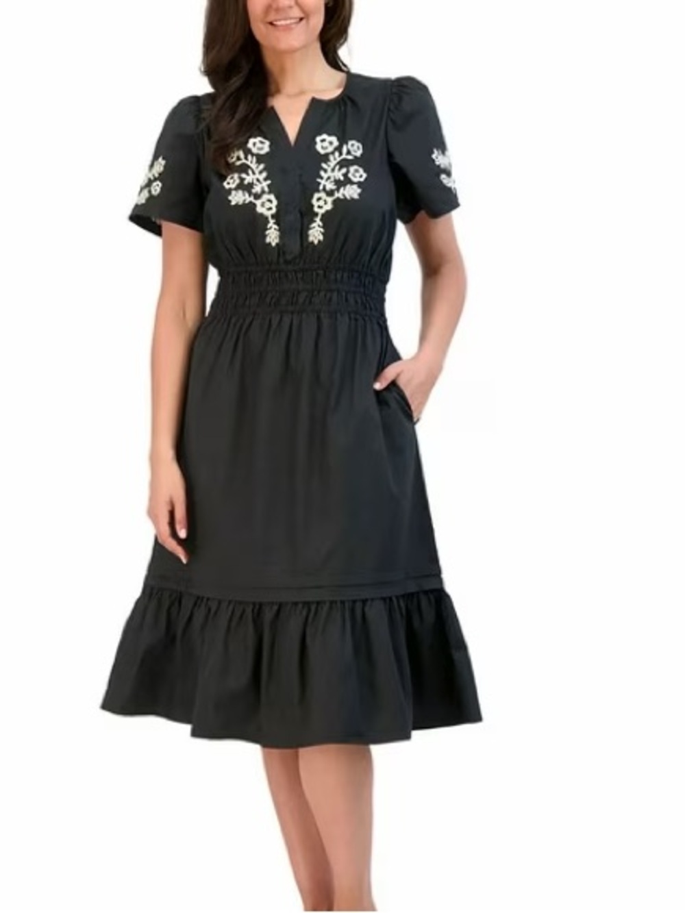 NWT French Connection Women's Embroidered Midi Dress M